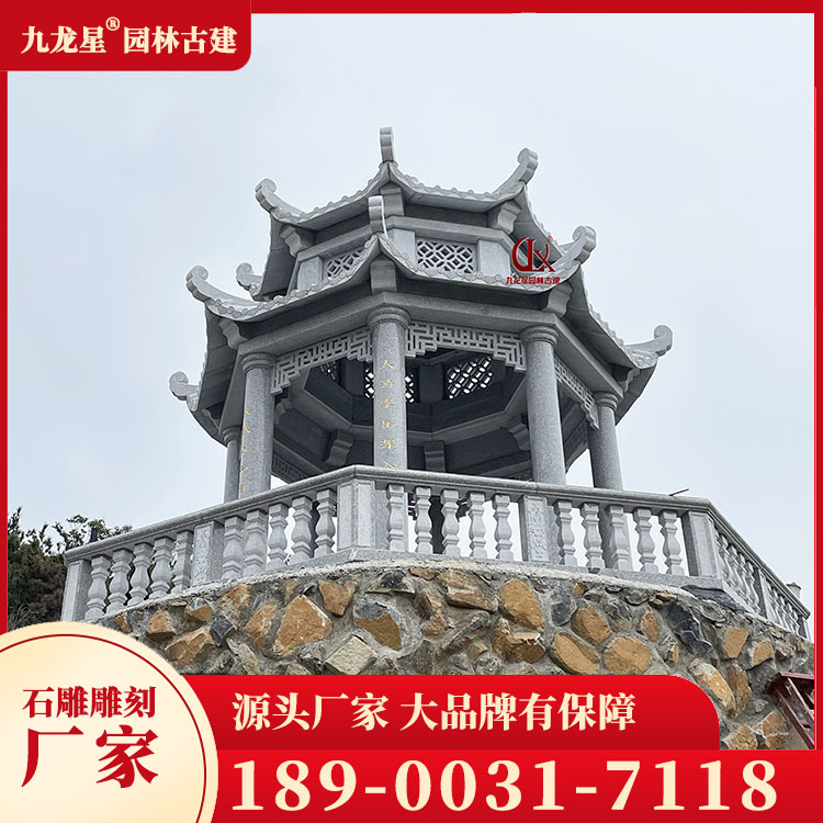 農村石雕涼亭圖片